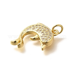 Brass Micro Pave Clear Cubic Zirconia Pendants&nbsp;KK-Q040-03I-G