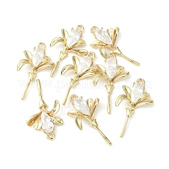 Brass Pave Cubic Zirconia Pendants&nbsp;X-KK-G462-49KCG