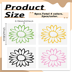 8 Sheets 4 Colors Sunflower Adhesive Paper Stickers&nbsp;STIC-LP0001-11C