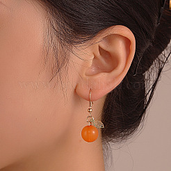 Alloy Orange Dangle Earrings&nbsp;WH-WG5518B-01