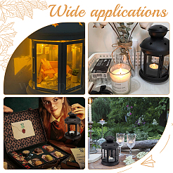 Portable Iron Candle Holder with Clear Glass Window&nbsp;AJEW-WH0299-85B