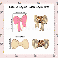 16Pcs 2 Styles Bowknot Enamel Pins&nbsp;JEWB-SC0001-74
