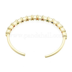 Cubic Zirconia Star Open Cuff Bangle&nbsp;BJEW-N012-042