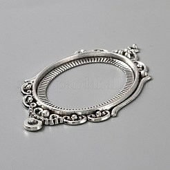 Zinc Alloy Pendant Cabochon Settings&nbsp;FIND-WH050-70AS