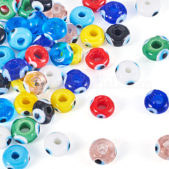54Pcs 9 Colors Handmade Evil Eye Lampwork Beads&nbsp;LAMP-TA0001-57