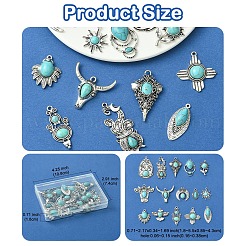 15Pcs 15 Styles Synthetic Turquoise Pendants&nbsp;FIND-YW0006-28