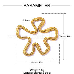 Hollow & Hammered 304 Stainless Steel Pendants&nbsp;STAS-OY016-53G