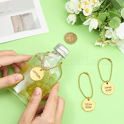 3Pcs Flat Round Stainless Steel Bathroom Tag Pendants Decorations&nbsp;HJEW-OC00257