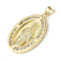 Brass Micro Pave Cubic Zirconia Pendants&nbsp;KK-Q068-33B-G