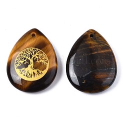 Natural Tiger Eye Pendants&nbsp;G-T122-71C