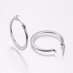 Tarnish Resistant 304 Stainless Steel Hoop Earrings&nbsp;EJEW-F105-22P