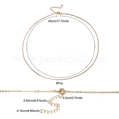 6Pcs Iron Cable Chains Necklaces for Women&nbsp;MAK-YW0001-05