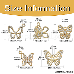 10Pcs 5 Styles Alloy with Rhinestone Pendant&nbsp;FIND-CJ0001-78
