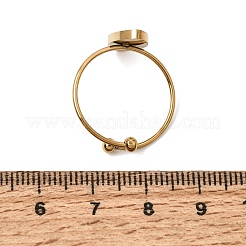 Horse Eye 304 Stainless Steel Open Cuff Bangle Makings with Bezel Tray&nbsp;SA-CBABF3F-03G-06