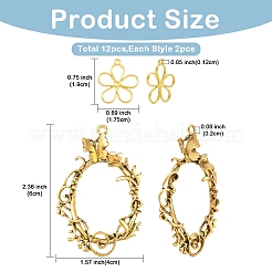 12Pcs 6 Styles Tibetan Style Alloy Pendants&nbsp;FIND-YW0010-81