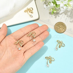 5Pcs Brass Micro Pave Clear Cubic Zirconia Pendants&nbsp;KK-YW0004-13