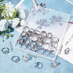 40Pcs Adjustable 304 Stainless Steel Finger Rings Components&nbsp;STAS-BBC0001-30