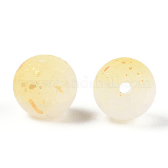 Frosted Baking Paint Crackle Glass Beads with Glitter Powder&nbsp;DGLA-T004-01I