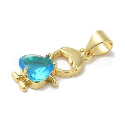 Rack Plating Brass Glass Pendants&nbsp;KK-P272-18-G