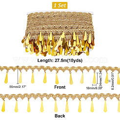Ethnic Style Sparkle Polyester Ribbon&nbsp;OCOR-WH0077-02