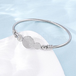 Religion 304 Stainless Steel Bangles for Women&nbsp;BJEW-K280-01P