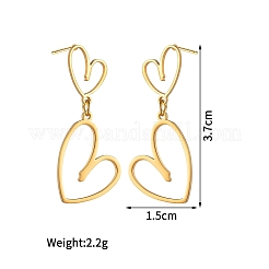 Valentine's Day 304 Stainless Steel Dangle Stud Earrings&nbsp;WGA7181-01