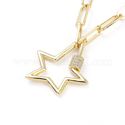 Brass Paperclip Chain Necklaces&nbsp;NJEW-JN02739-03