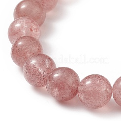 Natura Strawberry Quartz & Pearl Beaded Stretch Bracelet&nbsp;BJEW-JB09004