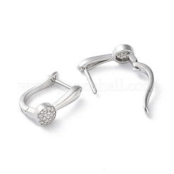 Brass Micro Pave Cubic Zirconia Hoop Earrings&nbsp;EJEW-P259-23P
