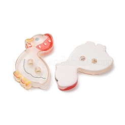 2-Hole Printed Transparent Resin Buttons&nbsp;RE-CBA858C-21