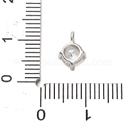925 Sterling Silver Clear Cubic Zirconia Flat Round Charms&nbsp;STER-U009-07P-02