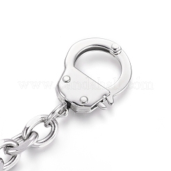 Tarnish Resistant 304 Stainless Steel Handcuffs Shape Keychain Clasp Findings&nbsp;STAS-I123-28P