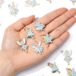 20Pcs 5 Styles Rack Plating Alloy Enamel Pendants&nbsp;ENAM-FS0002-89A