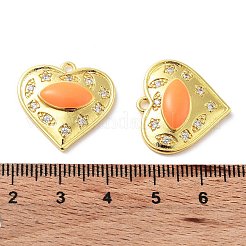 Brass Micro Pave Clear Cubic Zirconia Pendants&nbsp;KK-F871-06G-03