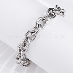Tarnish Resistant 304 Stainless Steel Cable Chain Bracelets&nbsp;BJEW-G618-04P