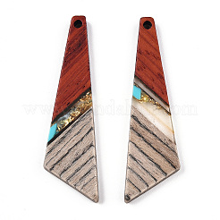 Transparent Resin & Walnut Wood Pendants&nbsp;RESI-TAC0017-53-A01