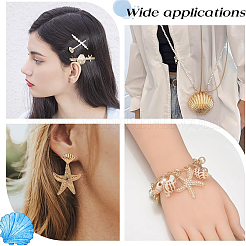 Natural Shell & Alloy Starfish Charm Bracelet & Bib Necklace & Adjustable Ring & Dangle Stud Earrings & Aligator Hair Clip & Mini Crossbody Bags&nbsp;SJEW-PH0001-11