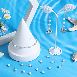 Natural Cultured Freshwater Pearl Potato Connector Charms&nbsp;PALLOY-SC00013