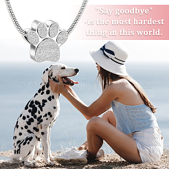 Paw Print Urn Ashes Necklace&nbsp;NJEW-WH0024-01S