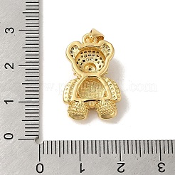 Rack Plating Brass Micro Pave Clear Cubic Zirconia Pendants&nbsp;KK-P268-05B-G01