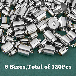 120Pcs 6 Sizes Brass Cord Ends&nbsp;KK-FH0006-42P