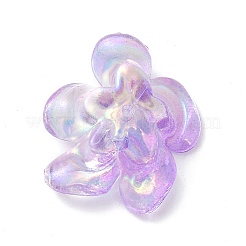UV Plating Rainbow Iridescent Acrylic Imitation Shell Bead Caps&nbsp;MACR-D073-01