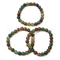 8MM Natural Indian Agate Round Beaded Stretch Bracelets for Women&nbsp;GG-CBA3F02-08
