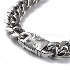 Non-Tarnish 304 Stainless Steel Cuban Link Chain Necklaces&nbsp;NJEW-P288-26P