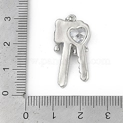 Brass Micro Pave Clear Cubic Zirconia Pendants&nbsp;KK-Z078-33P