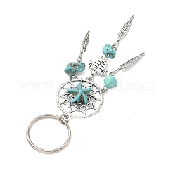 Alloy Magnesite Synthetic Turquoise Keychain&nbsp;HJEW-JKC01248