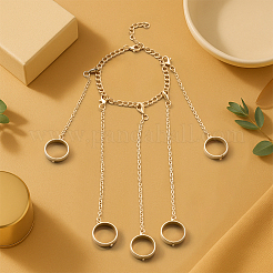 6Pcs 3 Styles Iron & Imitation Pearl & Aluminum Chain Double Toe Ring Anklets for Women&nbsp;AJEW-HY0002-68