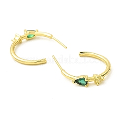 Real 18K Gold Plated Brass Ring Stud Earrings&nbsp;EJEW-L270-10G