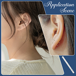 30Pcs 925 Sterling Silver Ear Stud Findings with 1Pc Double Sided Suede Fabric Silver Polishing Cloth&nbsp;FIND-BBC0015-87
