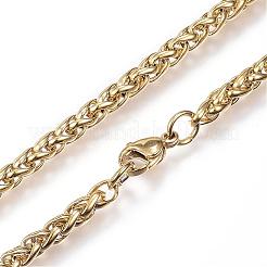 304 Stainless Steel Wheat Chain Necklaces&nbsp;NJEW-D285-13G